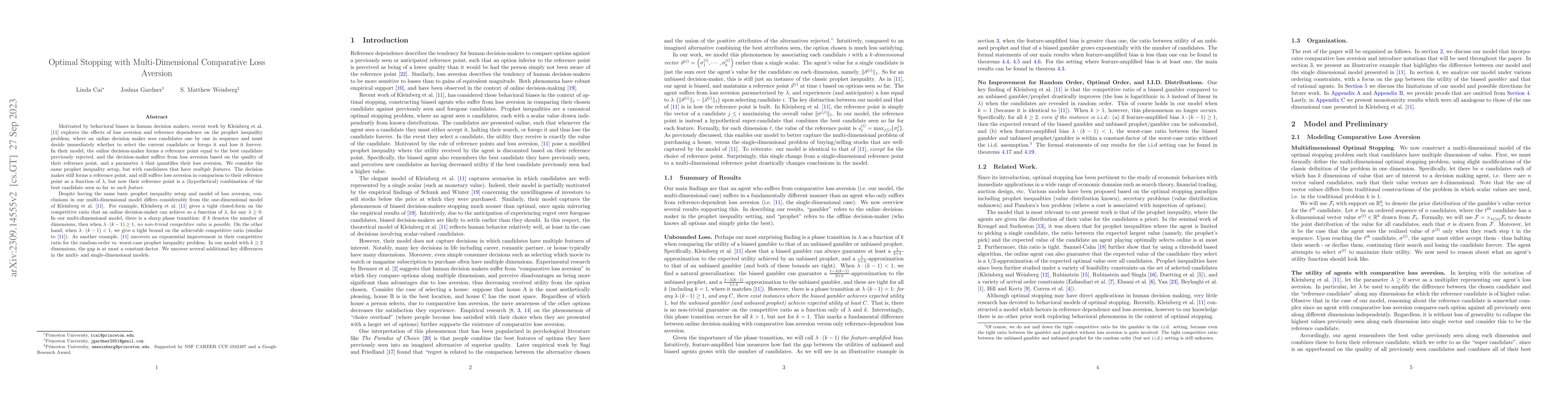 Thumbnail for Optimal Stopping with Multi-Dimensional Comparative Loss Aversion
