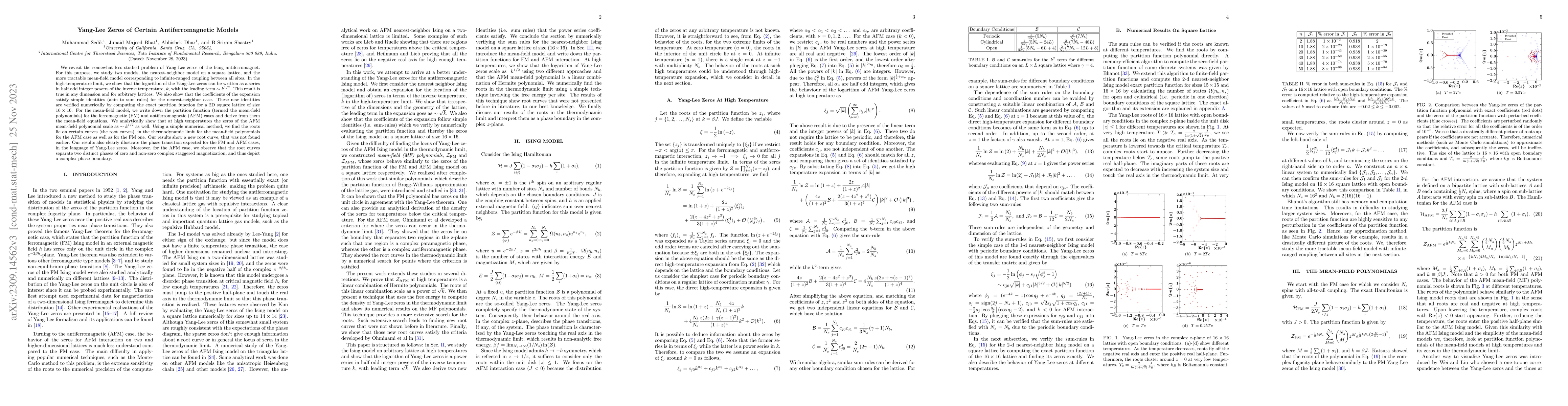 Thumbnail for Yang-Lee Zeros of Certain Antiferromagnetic Models
