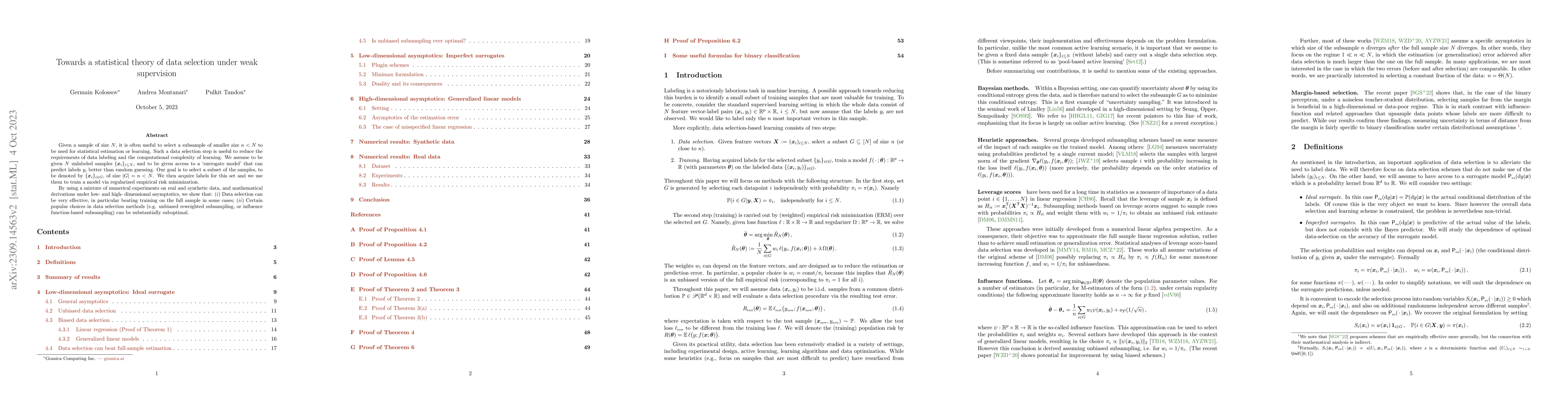 Thumbnail for Towards a statistical theory of data selection under weak supervision