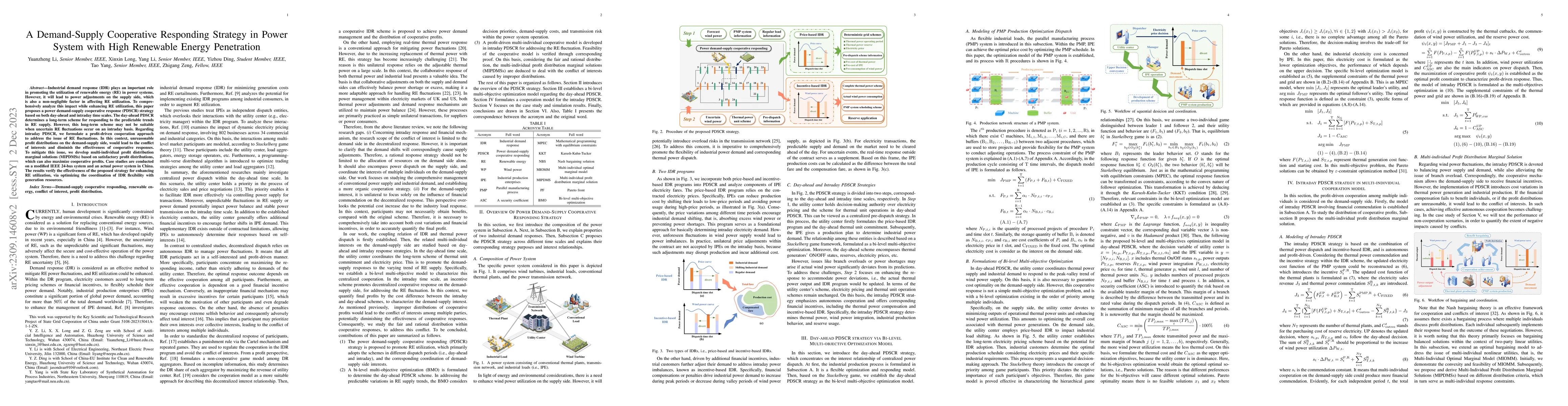 Thumbnail for A Demand-Supply Cooperative Responding Strategy in Power System with
  High Renewable Energy Penetration