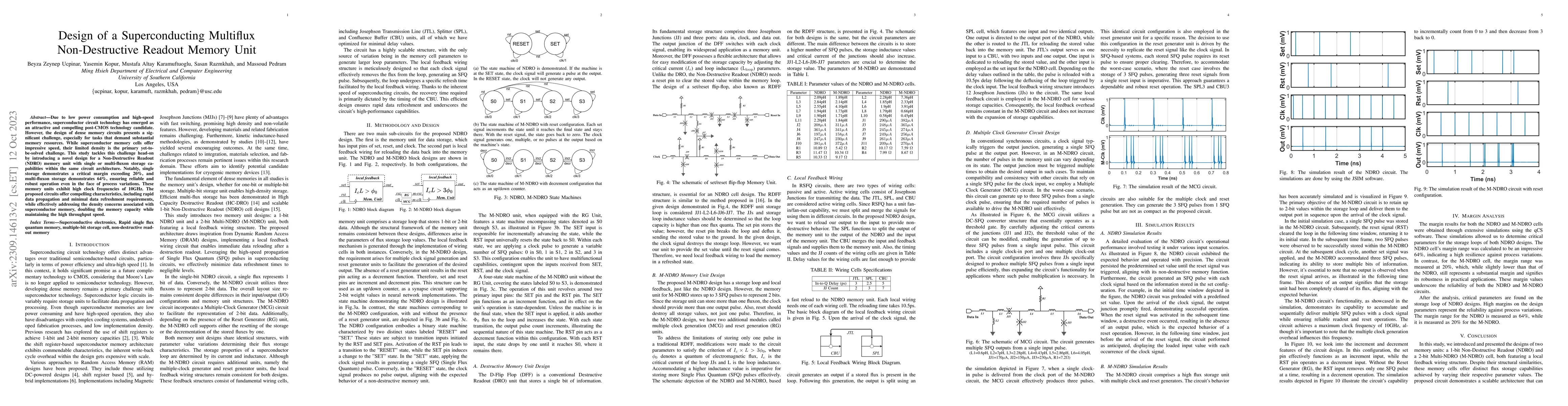 Thumbnail for Design of a Superconducting Multiflux Non-Destructive Readout Memory
  Unit