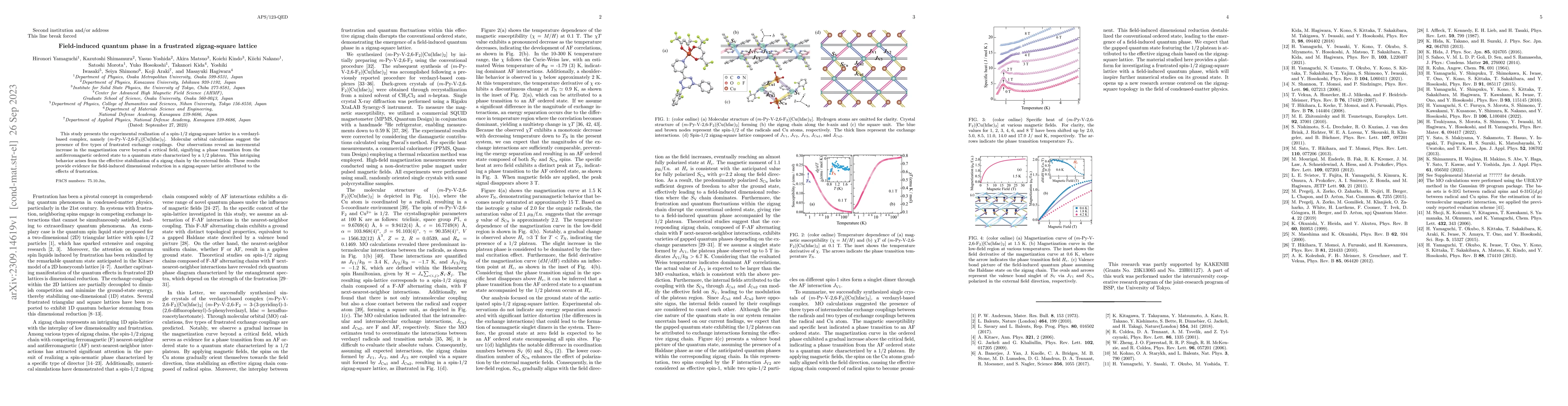 Thumbnail for Field-induced quantum phase in a frustrated zigzag-square lattice
