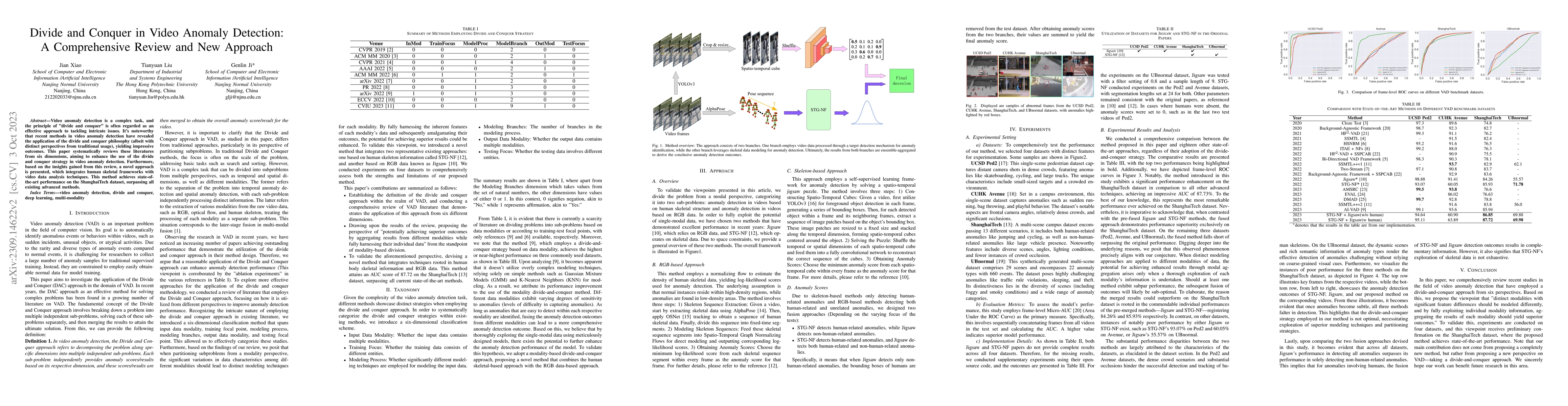 Thumbnail for Divide and Conquer in Video Anomaly Detection: A Comprehensive Review
  and New Approach