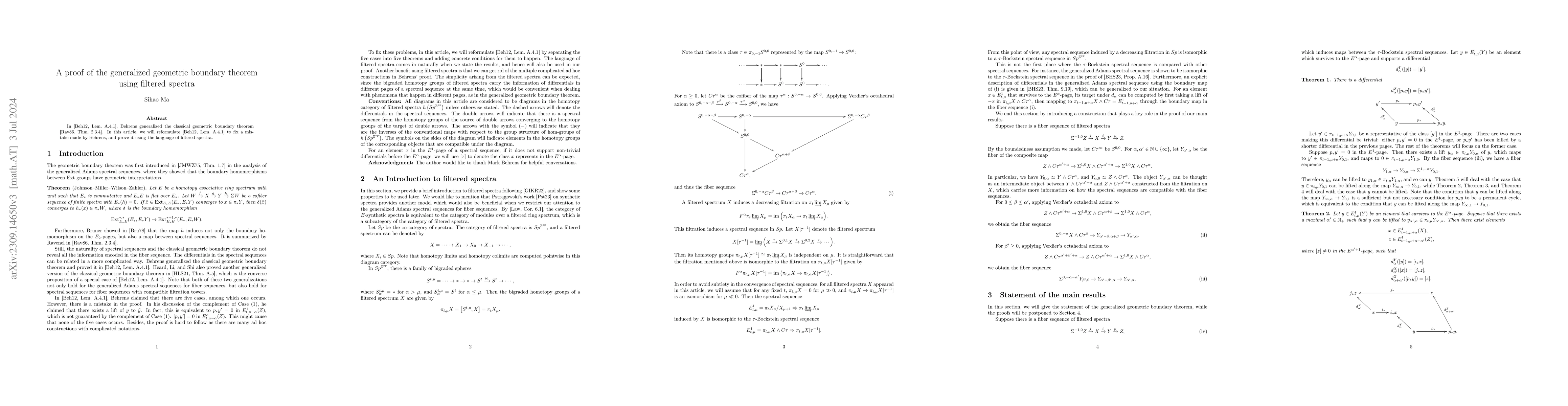 Thumbnail for A proof of the generalized geometric boundary theorem using filtered
  spectra