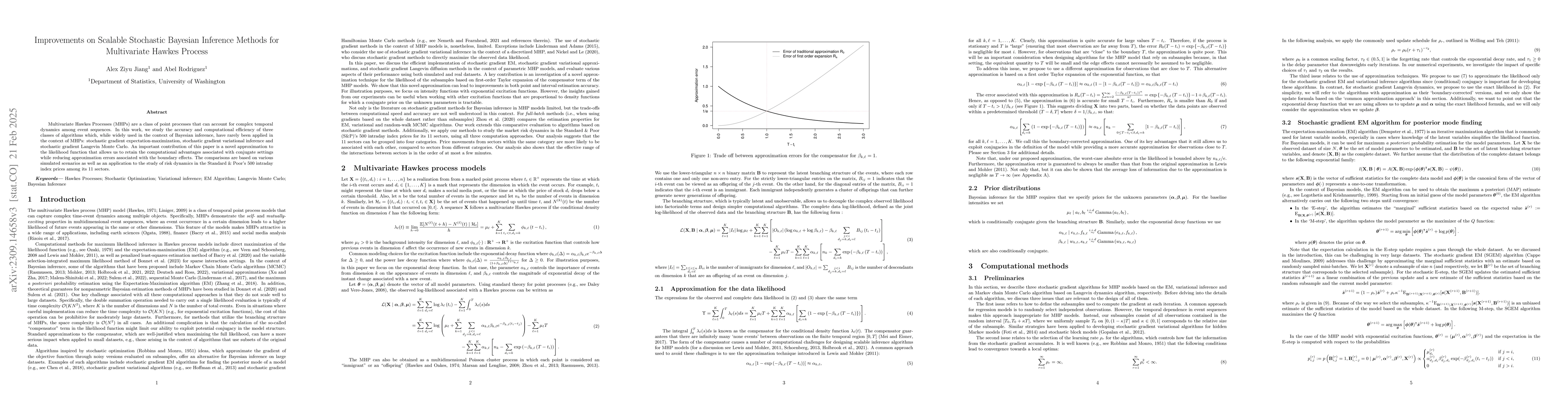 Thumbnail for Improvements on Scalable Stochastic Bayesian Inference Methods for
  Multivariate Hawkes Process