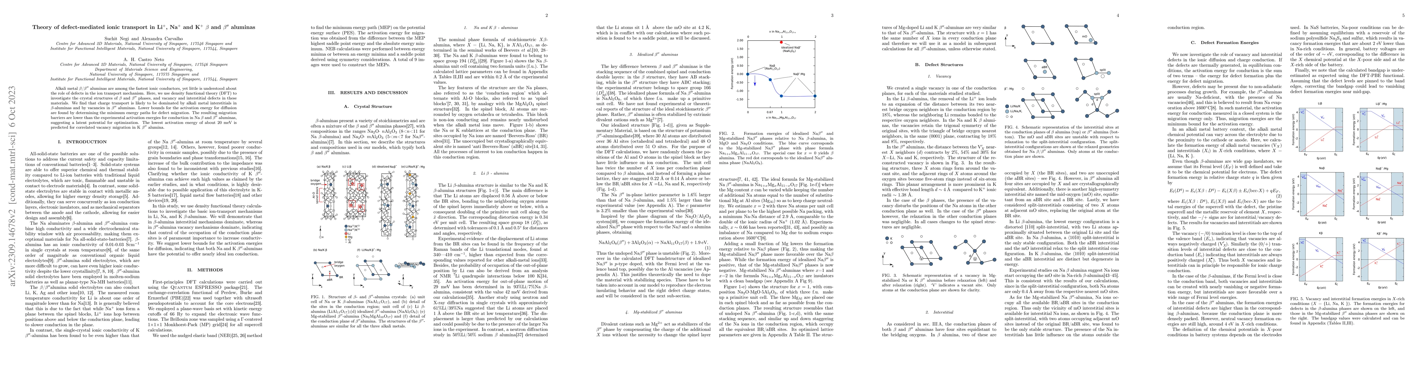 Thumbnail for Theory of defect-mediated ionic transport in Li, Na and K beta and beta
  prime prime aluminas