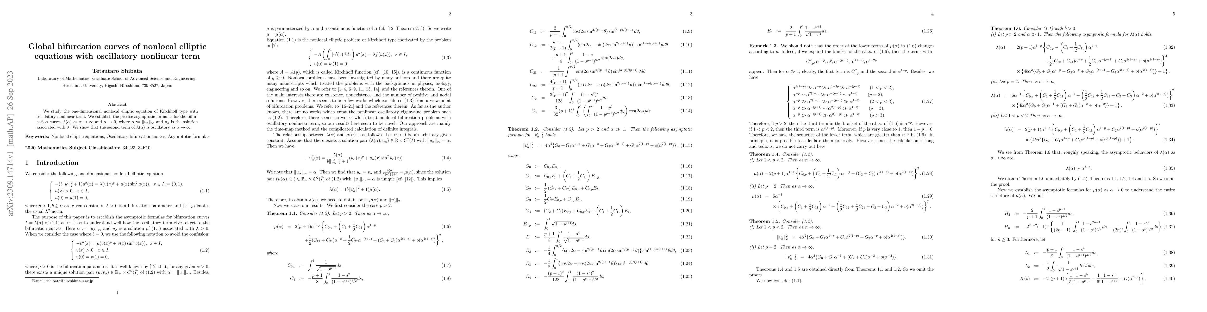 Thumbnail for Global bifurcation curves of nonlocal elliptic equations with
  oscillatory nonlinear term