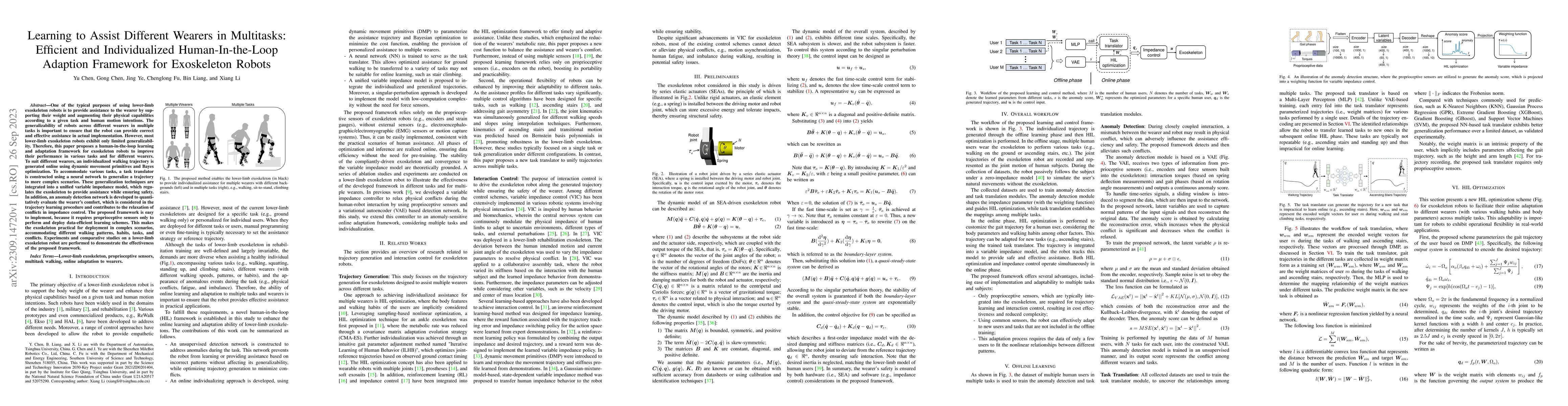 Thumbnail for Learning to Assist Different Wearers in Multitasks: Efficient and
  Individualized Human-In-the-Loop Adaption Framework for Exoskeleton Robots