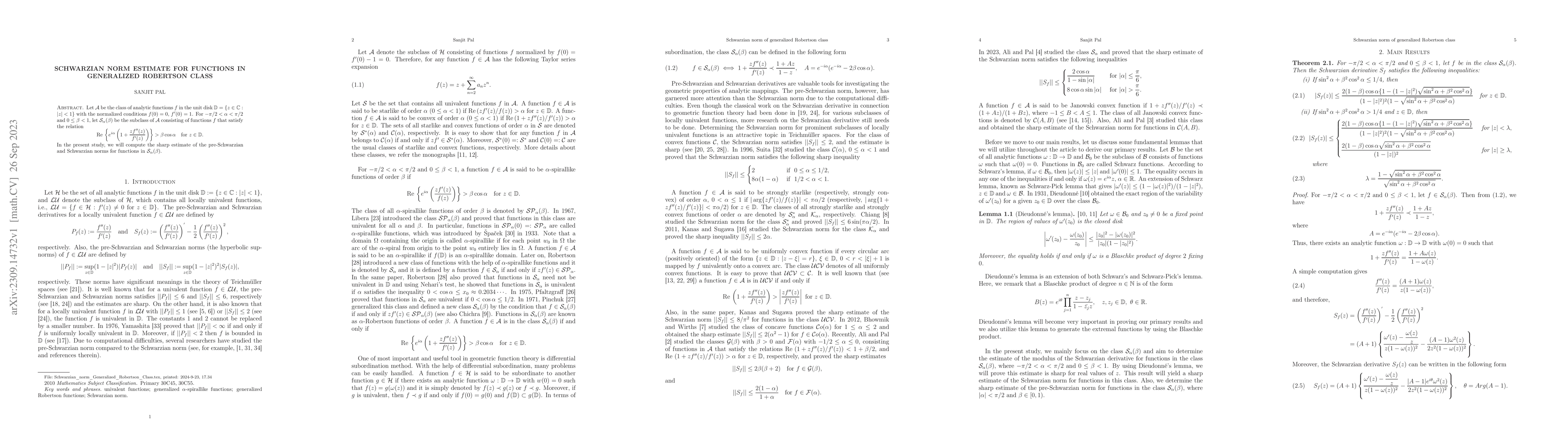 Thumbnail for Schwarzian Norm Estimate for Functions in Generalized Robertson Class