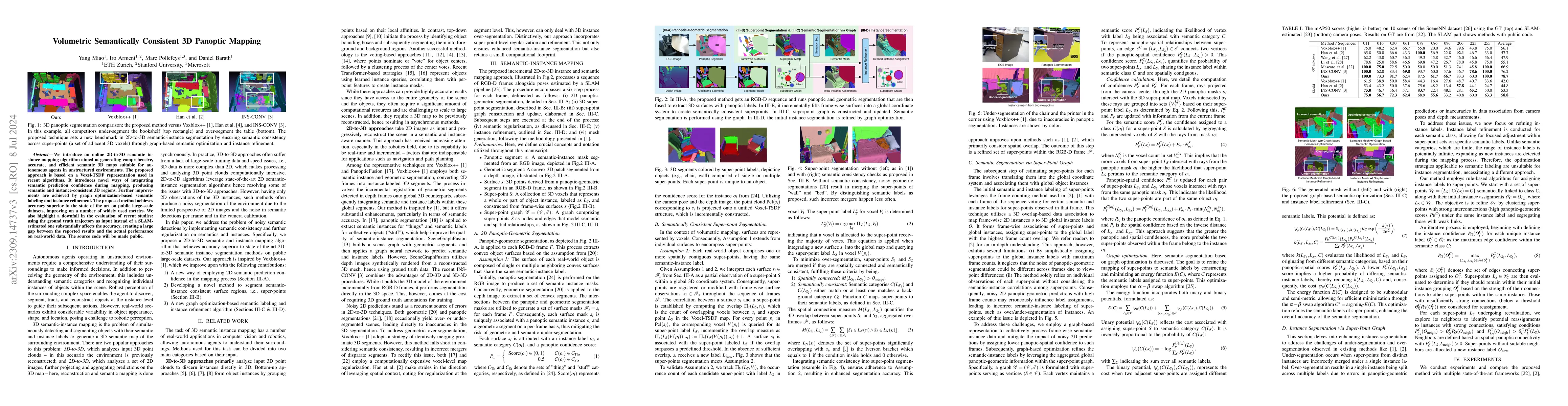 Thumbnail for Volumetric Semantically Consistent 3D Panoptic Mapping
