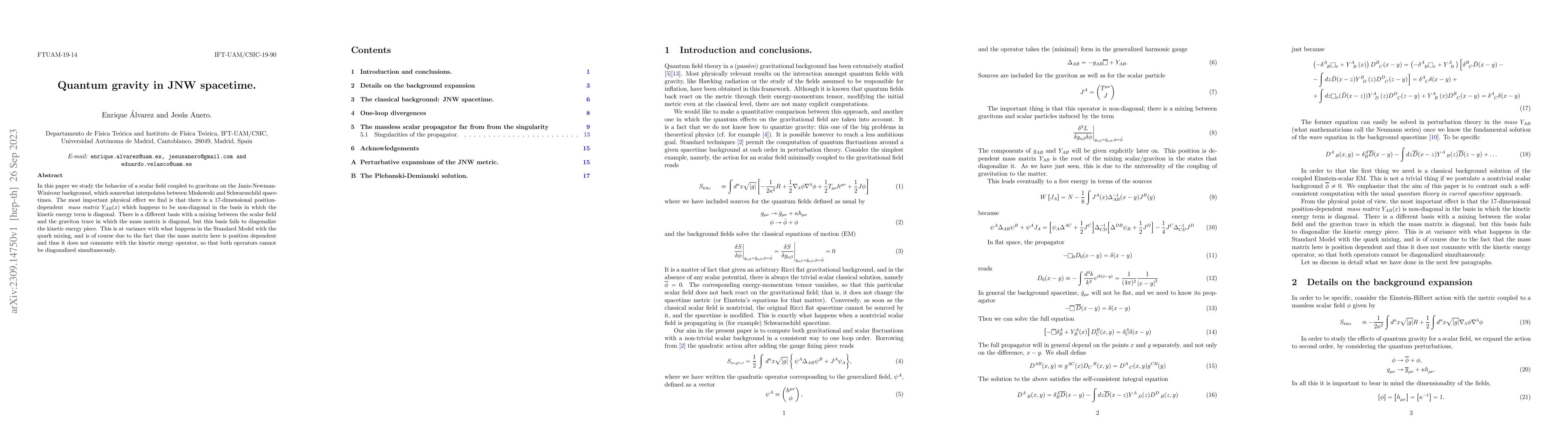 Thumbnail for Quantum gravity in JNW spacetime