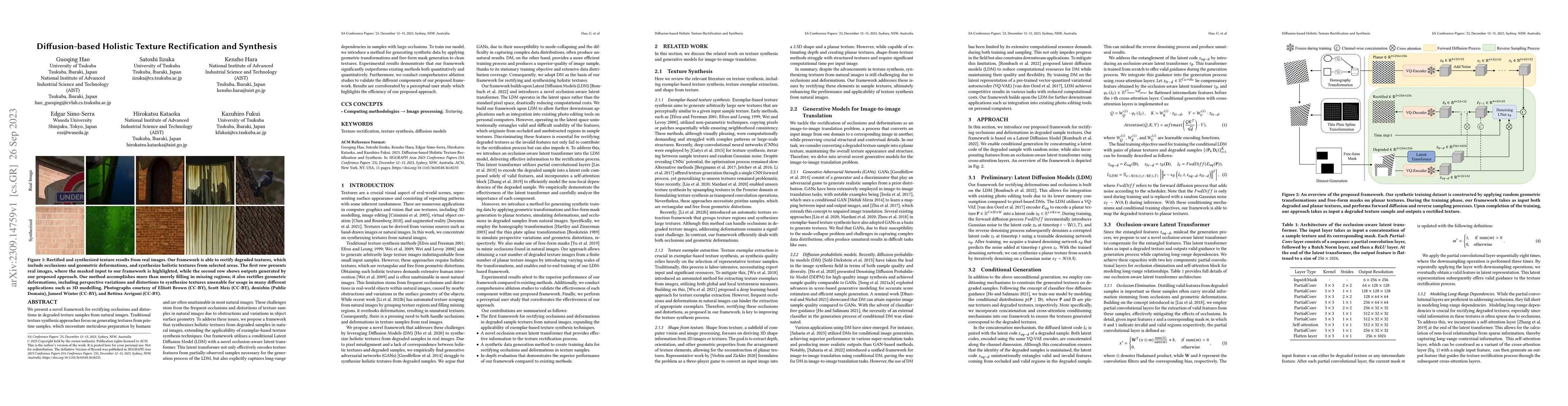 Thumbnail for Diffusion-based Holistic Texture Rectification and Synthesis