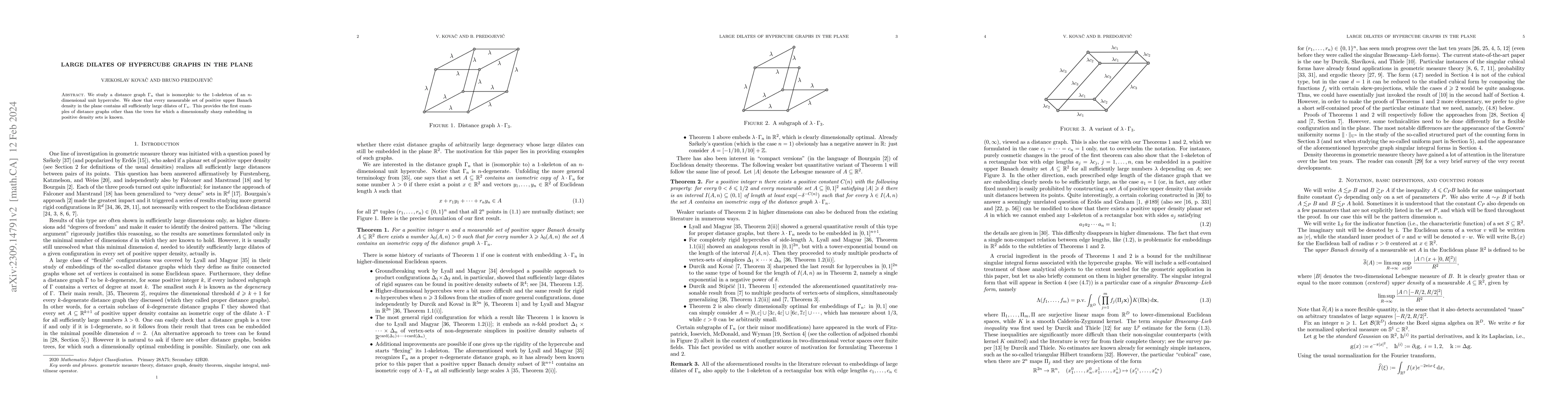 Thumbnail for Large dilates of hypercube graphs in the plane