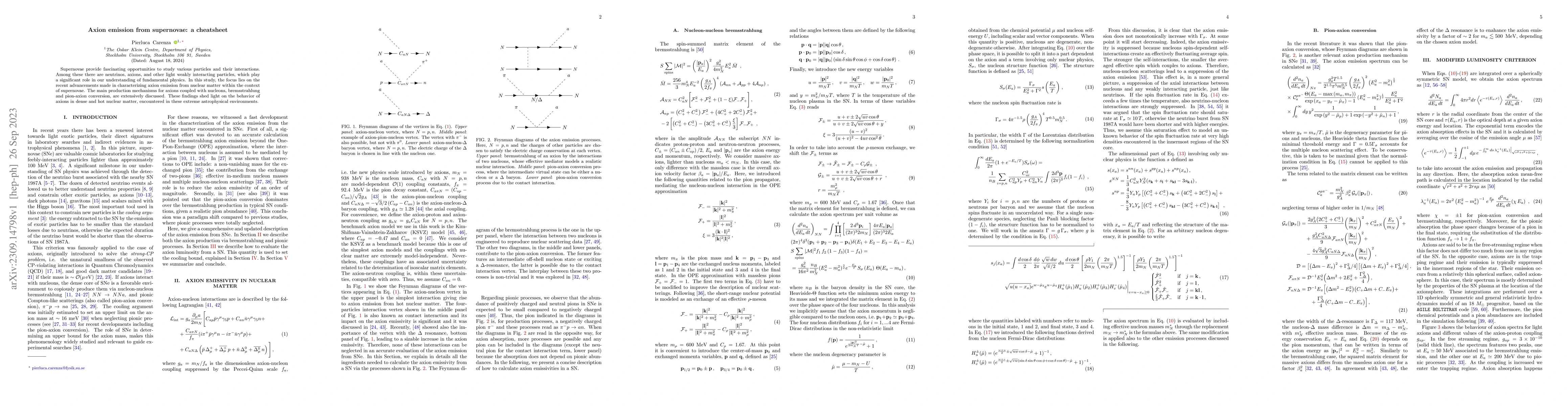 Thumbnail for Axion emission from supernovae: a cheatsheet