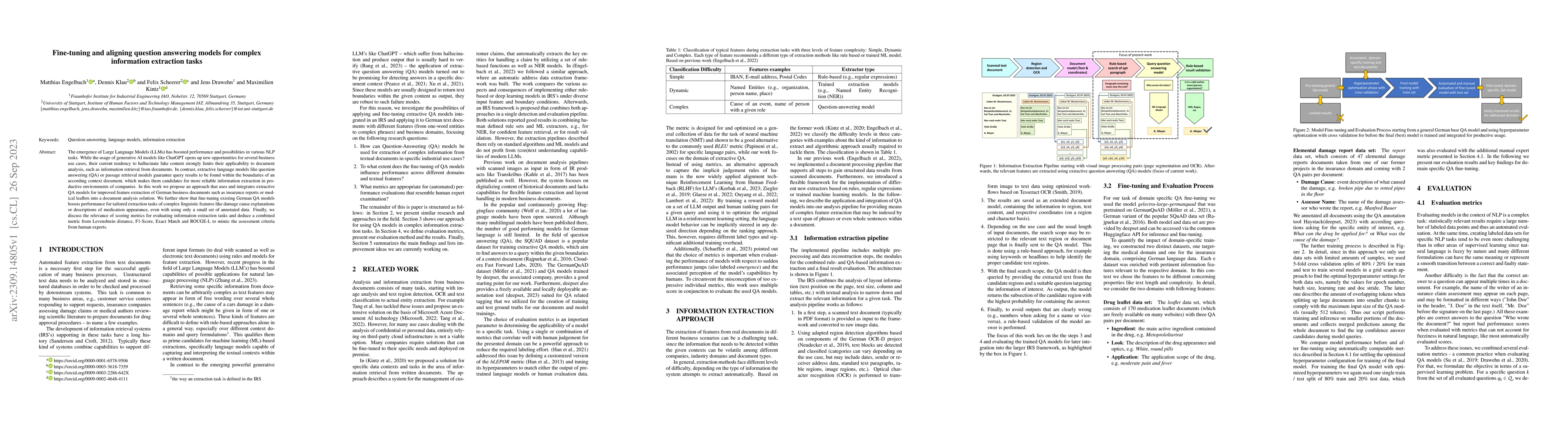 Thumbnail for Fine-tuning and aligning question answering models for complex
  information extraction tasks
