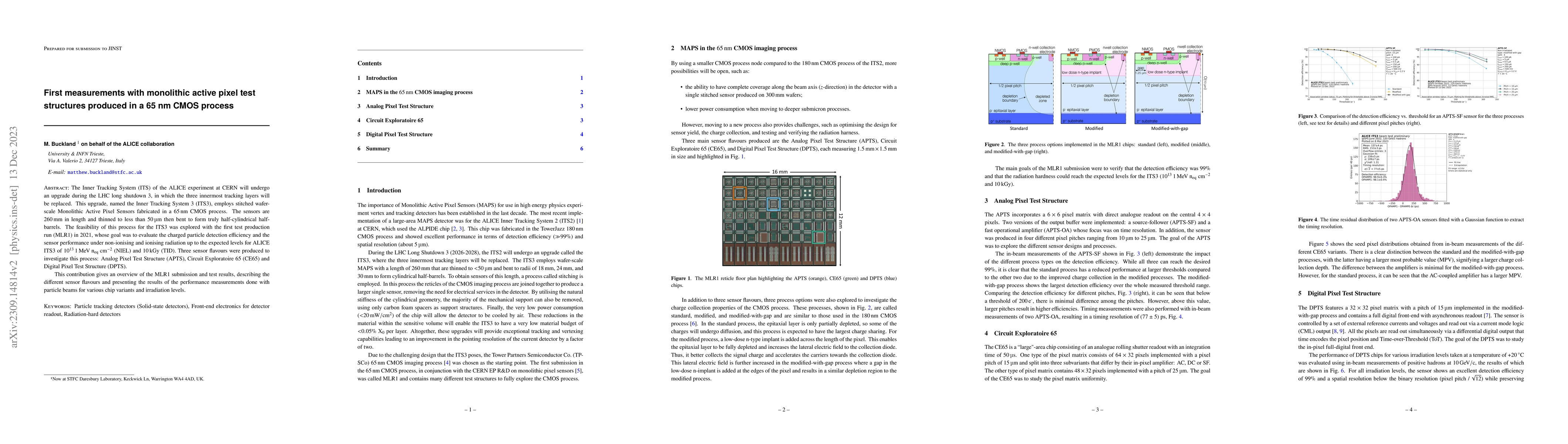 Thumbnail for First measurements with monolithic active pixel test structures produced
  in a 65 nm CMOS process