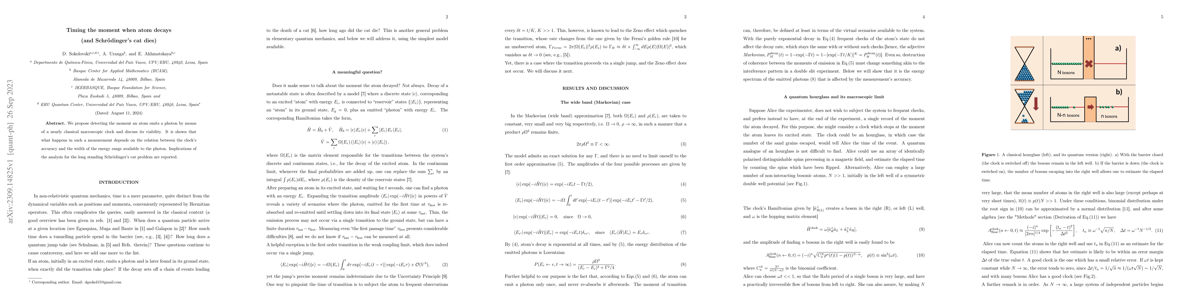 Thumbnail for Timing the moment when atom decays (and Schroedinger's cat dies)