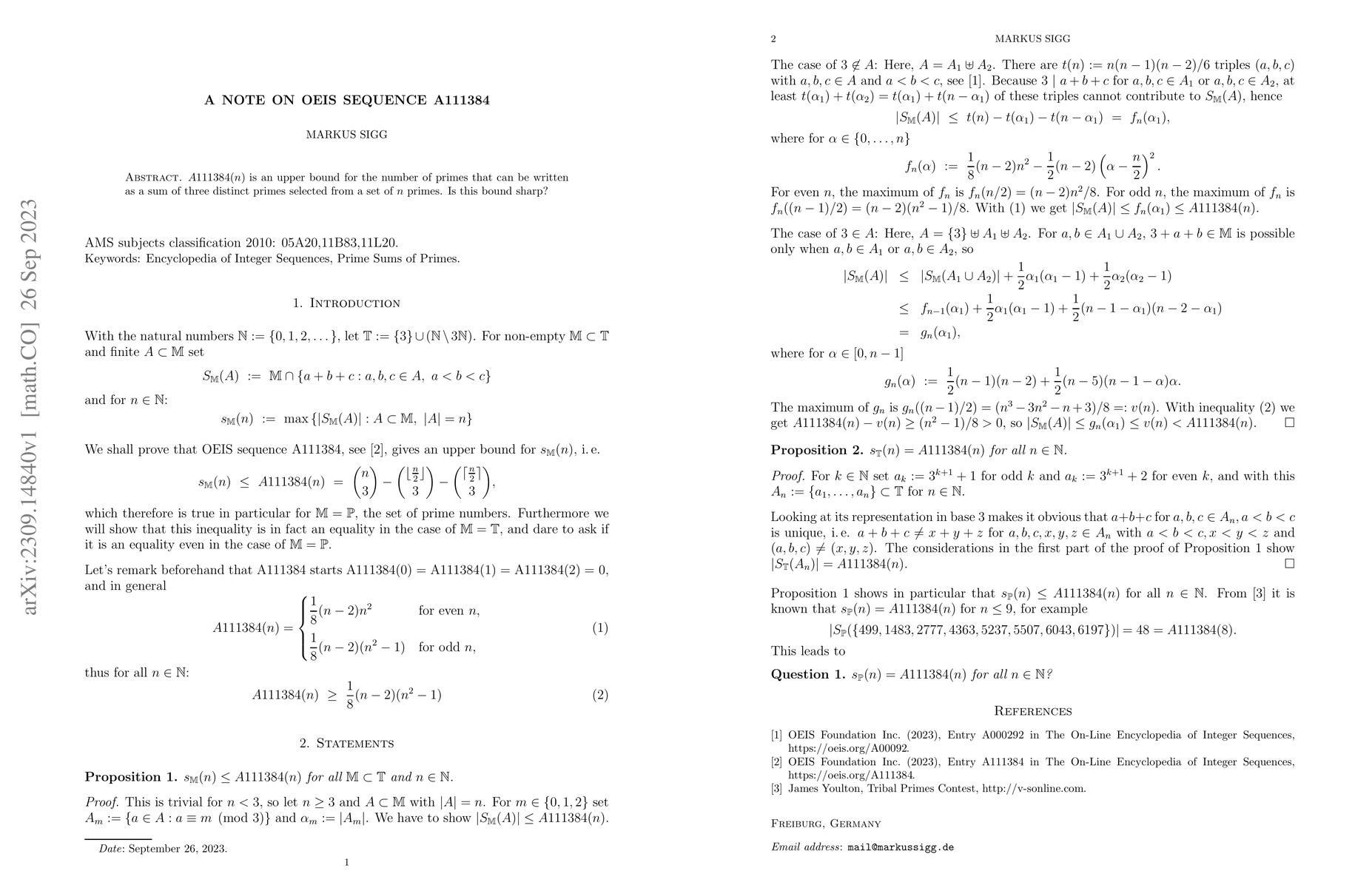 Thumbnail for A note on OEIS sequence A111384