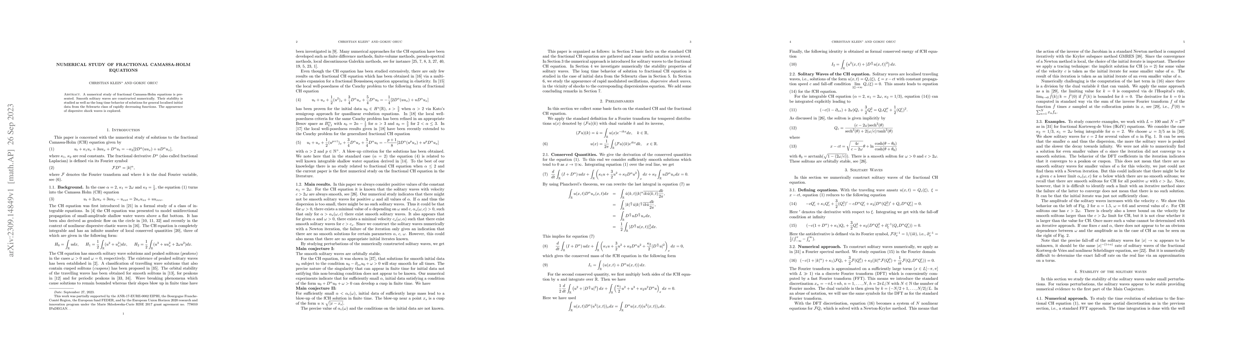 Thumbnail for Numerical study of fractional Camassa-Holm equations