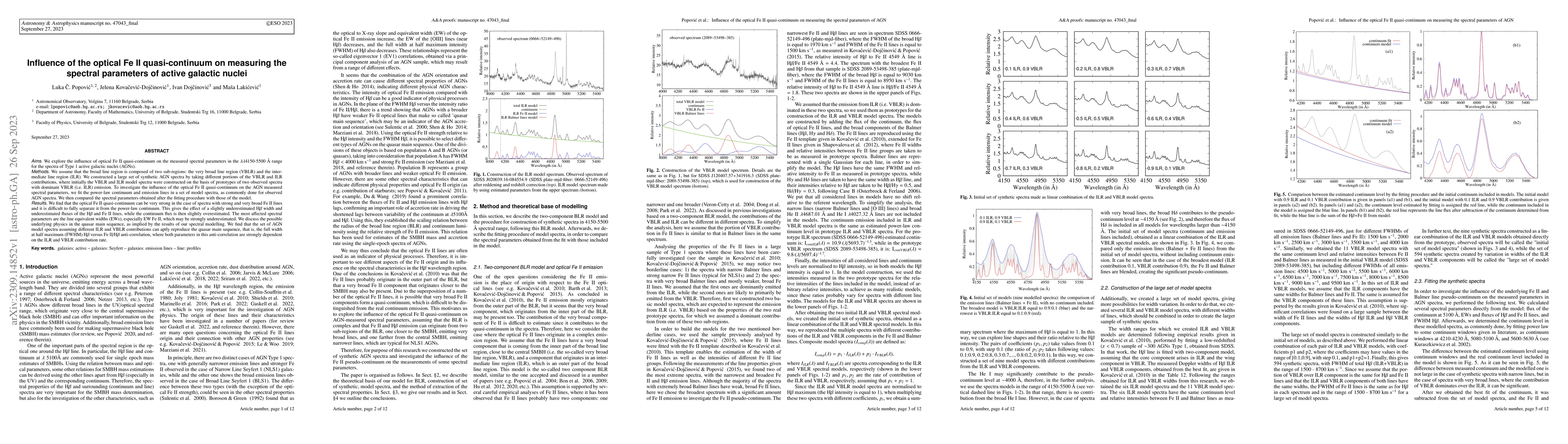 Thumbnail for Influence of the optical Fe II quasi-continuum on measuring the spectral
  parameters of active galactic nuclei