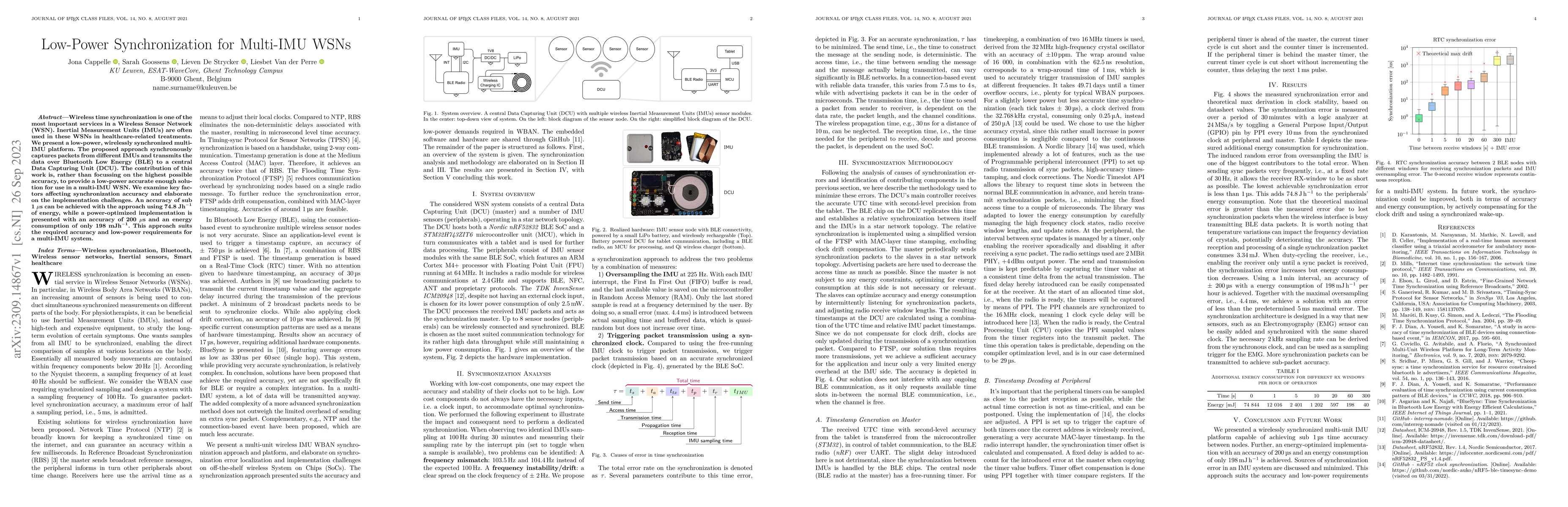 Thumbnail for Low-Power Synchronization for Multi-IMU WSNs