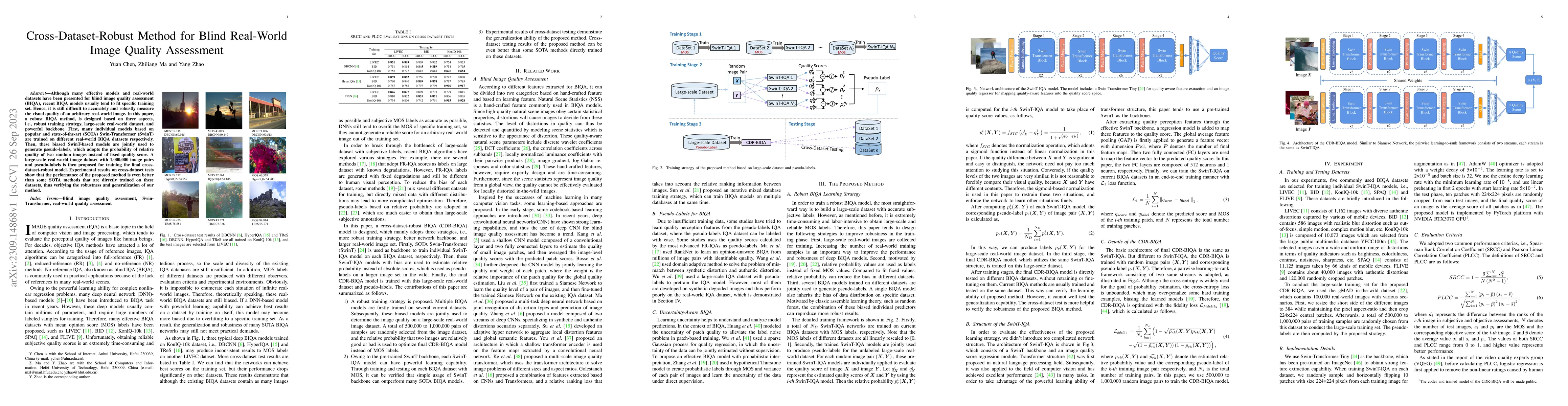 Thumbnail for Cross-Dataset-Robust Method for Blind Real-World Image Quality
  Assessment