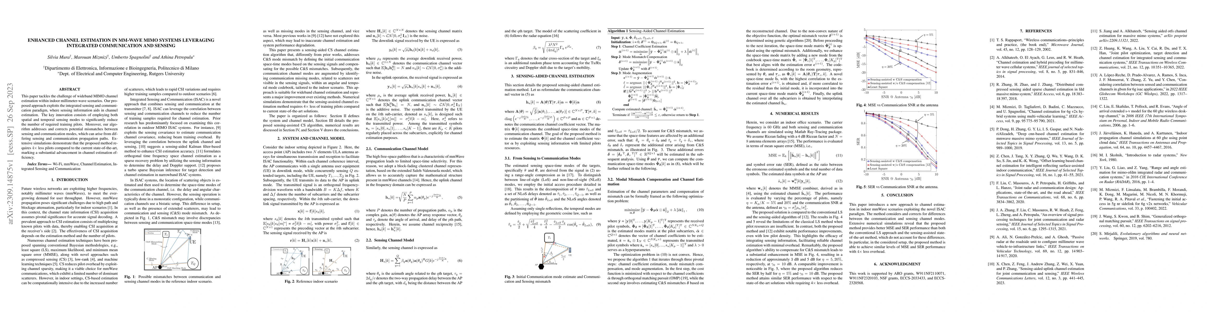 Thumbnail for Enhanced Channel Estimation in mm-Wave MIMO Systems Leveraging
  Integrated Communication and Sensing