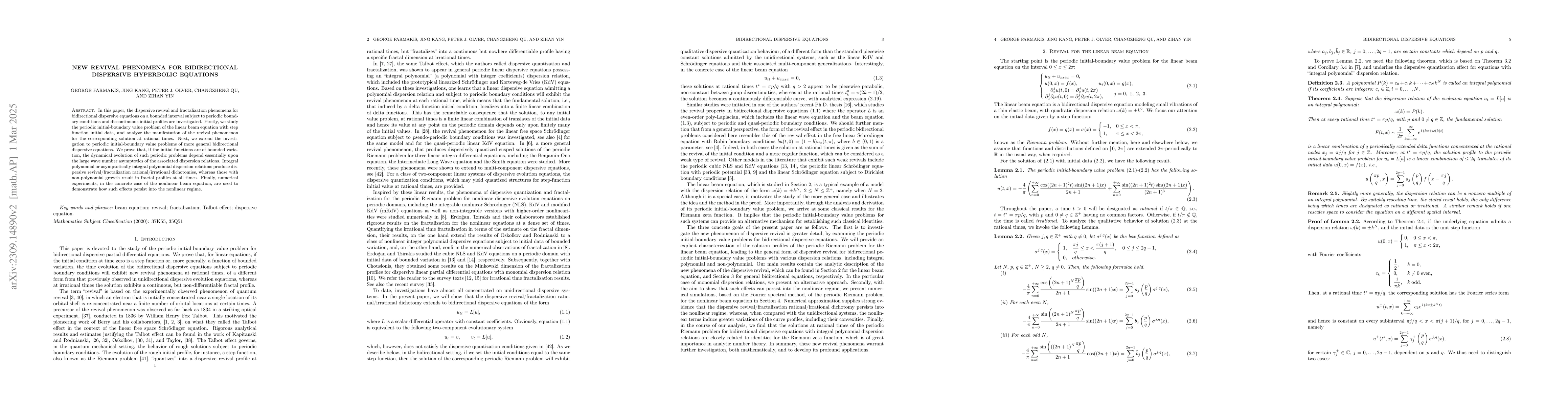 Thumbnail for New Revival Phenomena for Bidirectional Dispersive Hyperbolic Equations