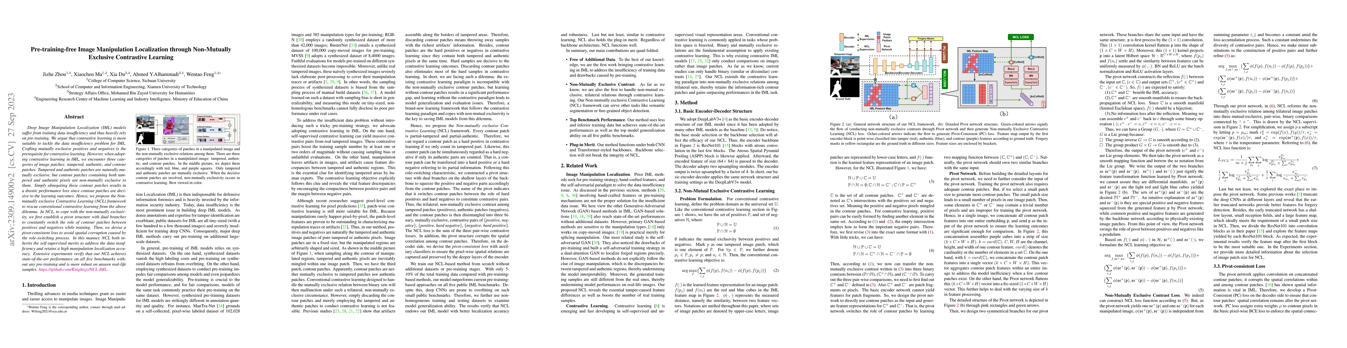 Thumbnail for Pre-training-free Image Manipulation Localization through Non-Mutually
  Exclusive Contrastive Learning