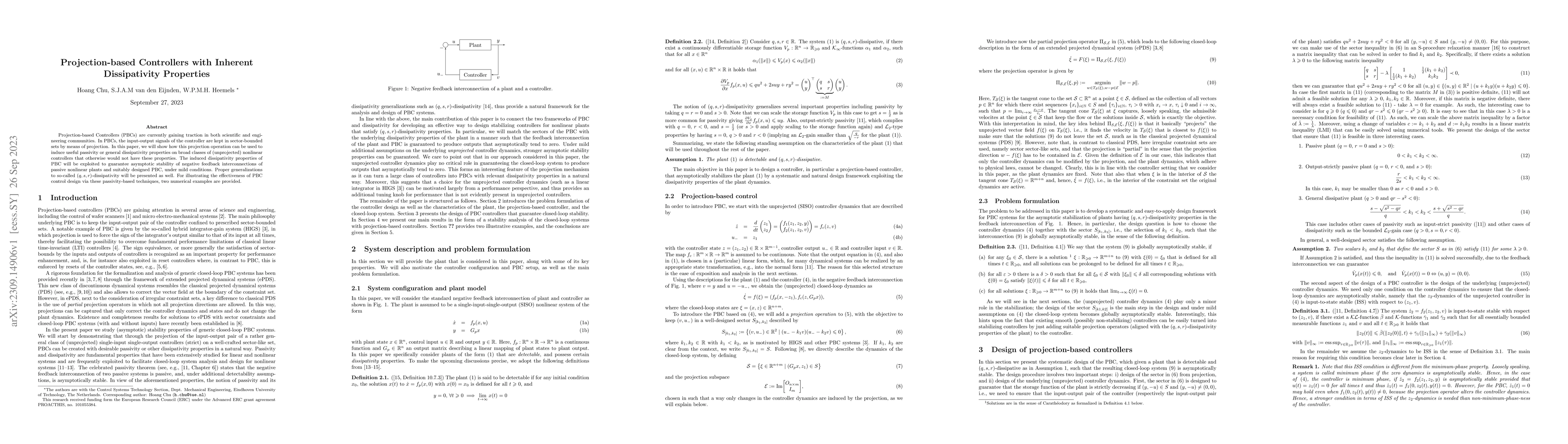 Thumbnail for Projection-based Controllers with Inherent Dissipativity Properties