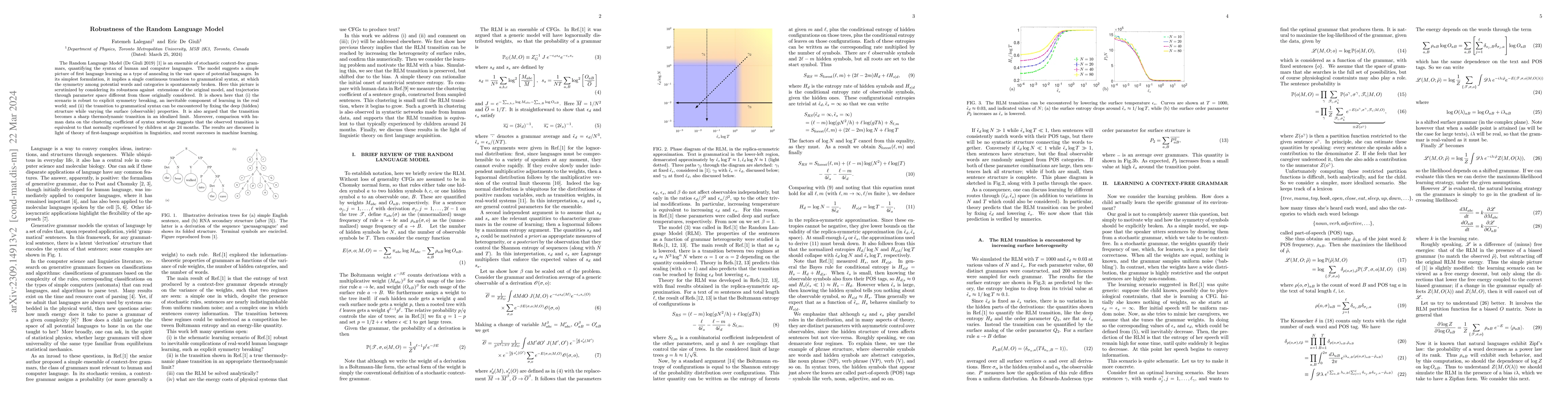 Thumbnail for Robustness of the Random Language Model