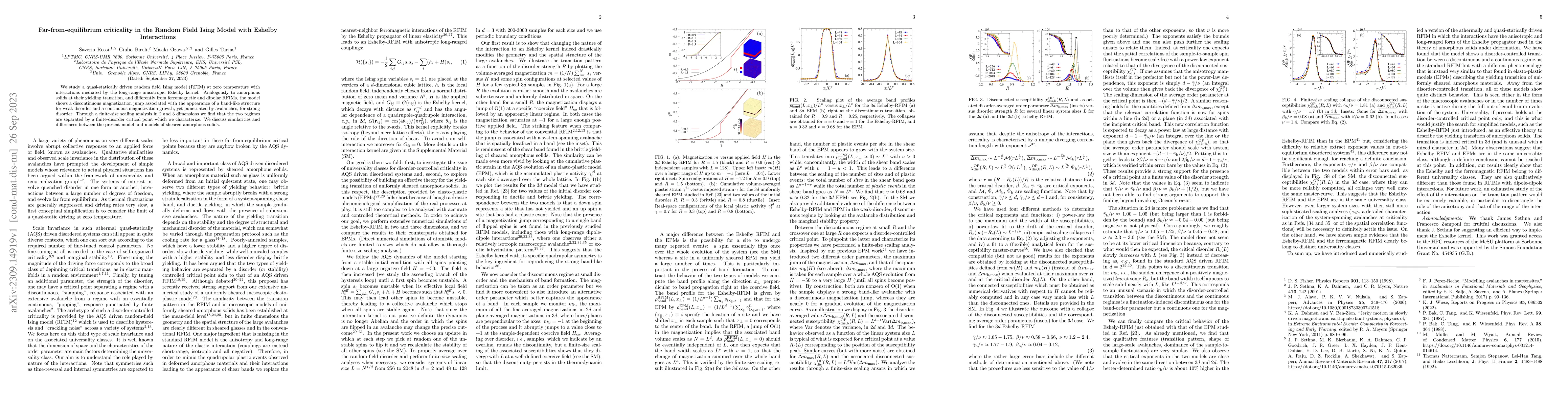 Thumbnail for Far-from-equilibrium criticality in the Random Field Ising Model with
  Eshelby Interactions