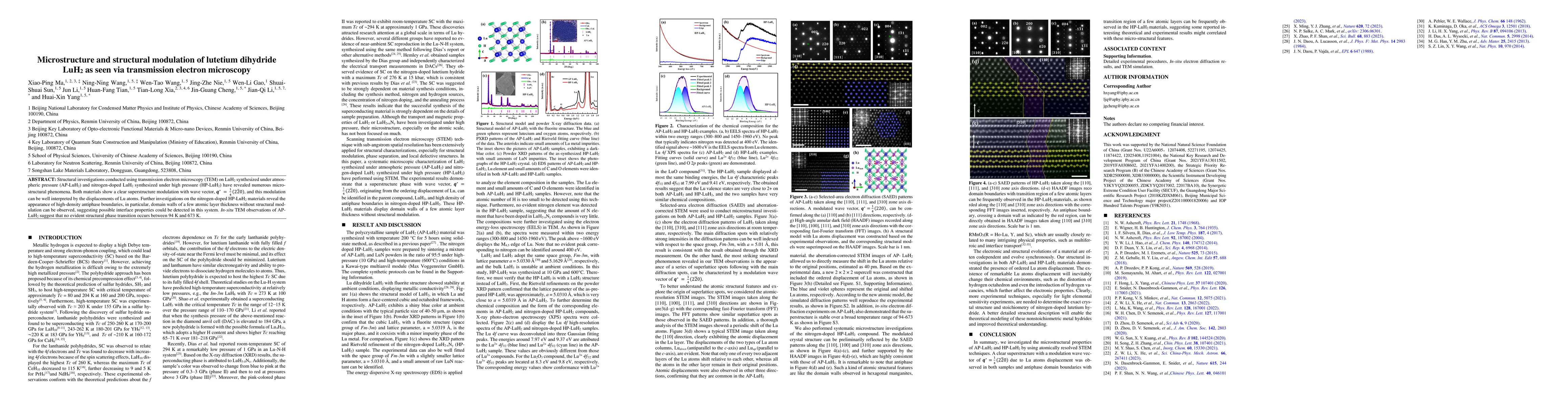 Thumbnail for Microstructure and structural modulation of lutetium dihydride LuH2 as
  seen via transmission electron microscopy