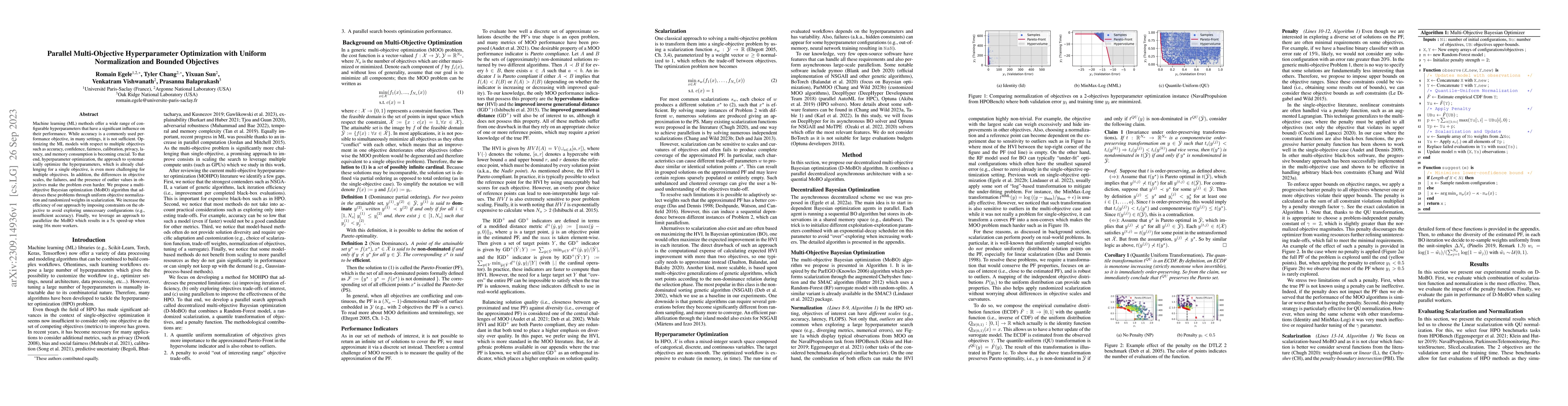 Thumbnail for Parallel Multi-Objective Hyperparameter Optimization with Uniform
  Normalization and Bounded Objectives