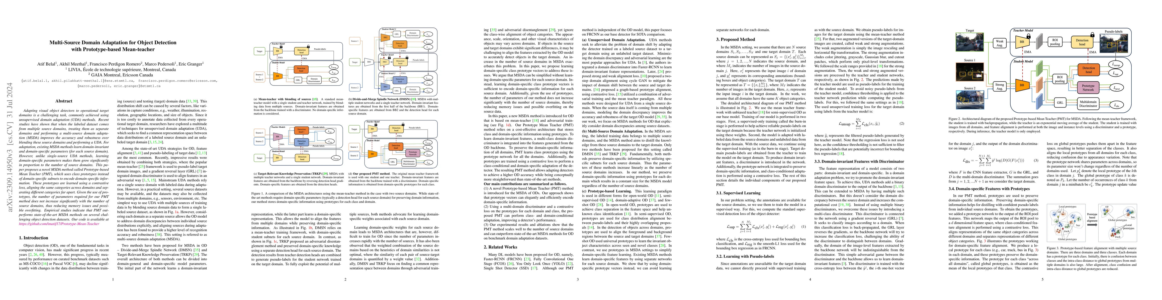 Thumbnail for Multi-Source Domain Adaptation for Object Detection with Prototype-based
  Mean-teacher