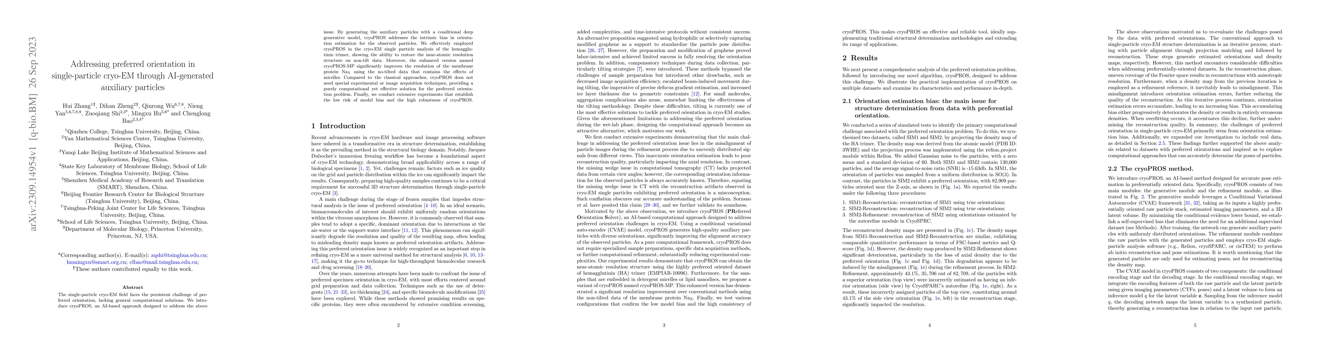Thumbnail for Addressing preferred orientation in single-particle cryo-EM through
  AI-generated auxiliary particles