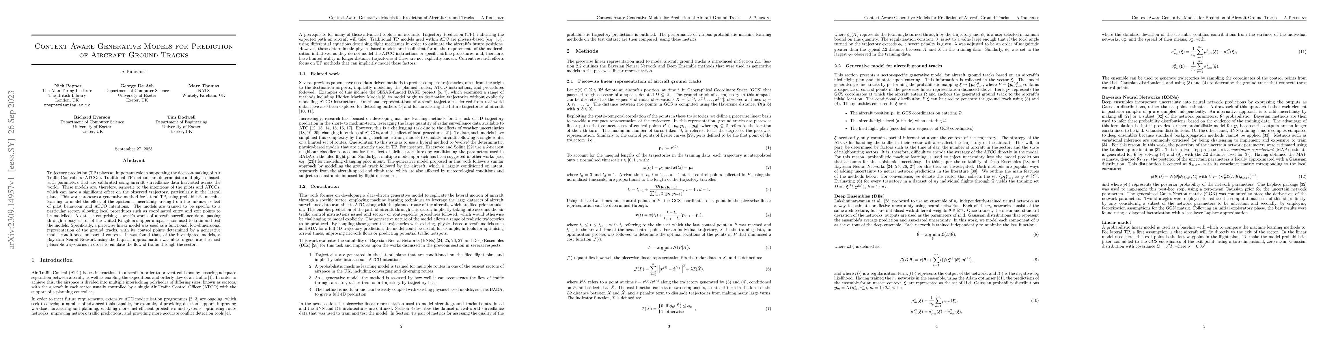 Thumbnail for Context-Aware Generative Models for Prediction of Aircraft Ground Tracks