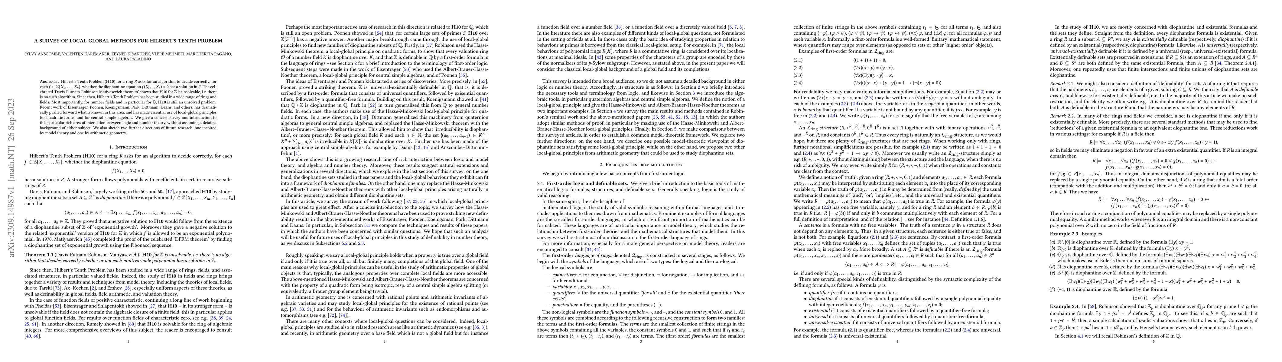 Thumbnail for A survey of local-global methods for Hilbert's Tenth Problem