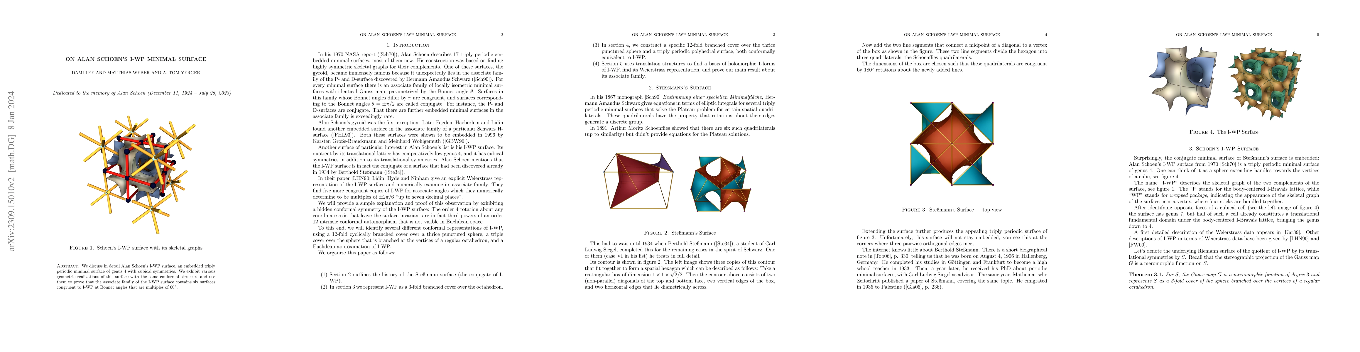 Thumbnail for On Alan Schoen's I-WP Minimal Surface