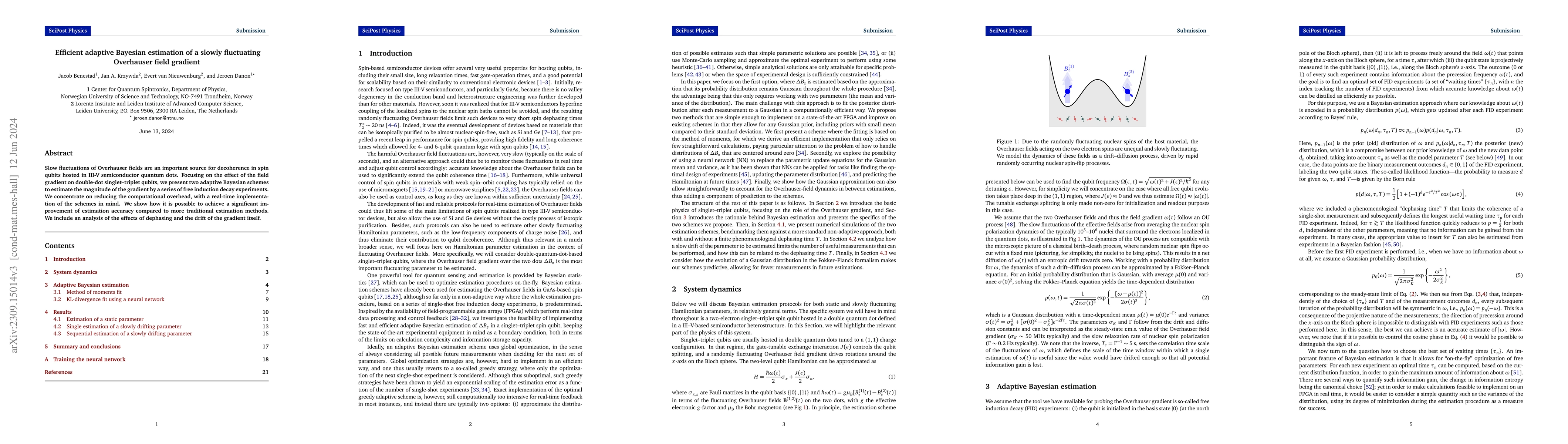 Thumbnail for Efficient adaptive Bayesian estimation of a slowly fluctuating
  Overhauser field gradient