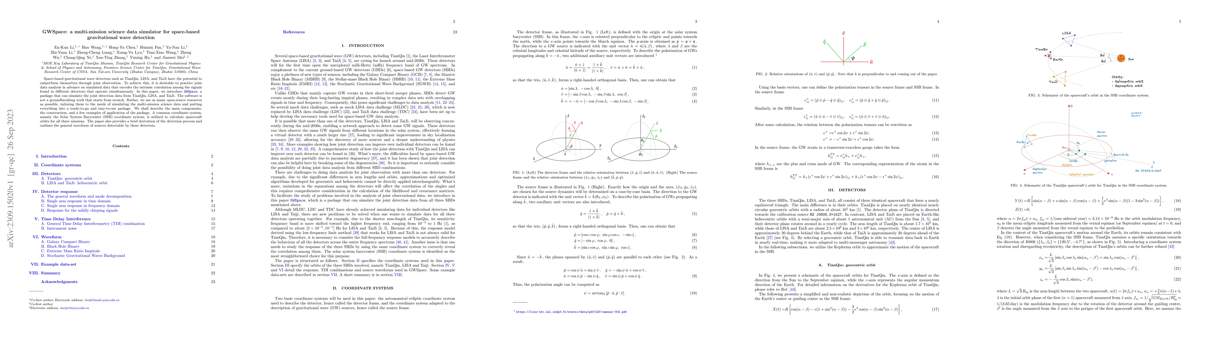 Thumbnail for GWSpace: a multi-mission science data simulator for space-based
  gravitational wave detection