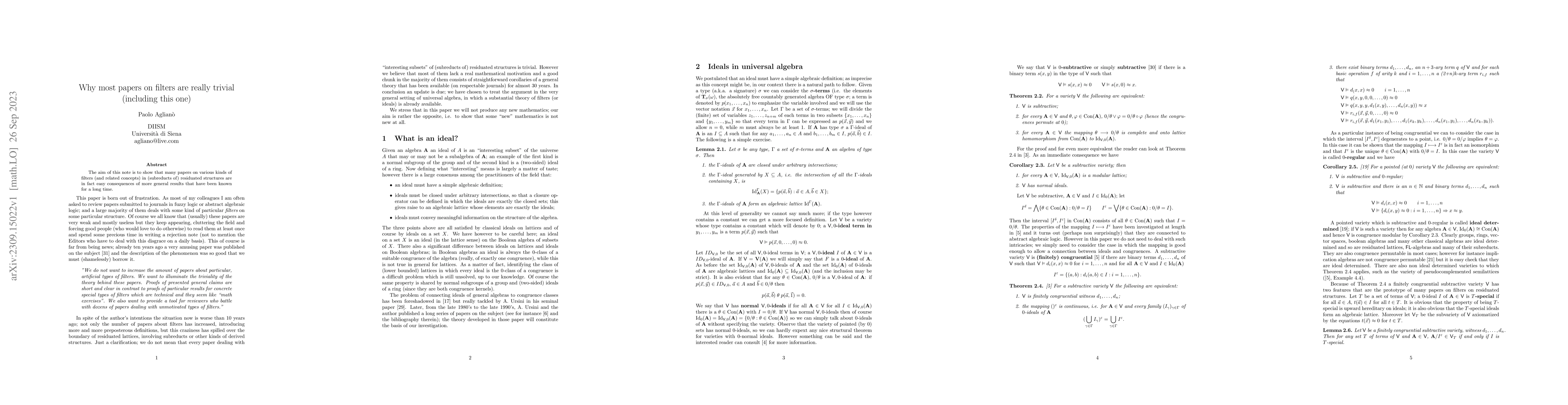 Thumbnail for Why most papers on filters are really trivial (including this one)
