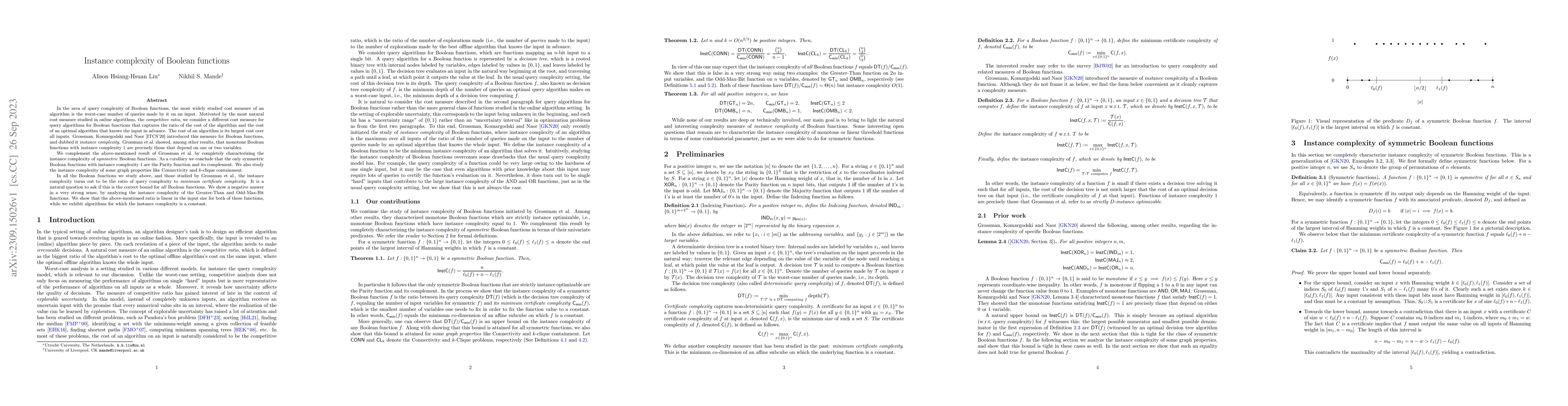 Thumbnail for Instance complexity of Boolean functions