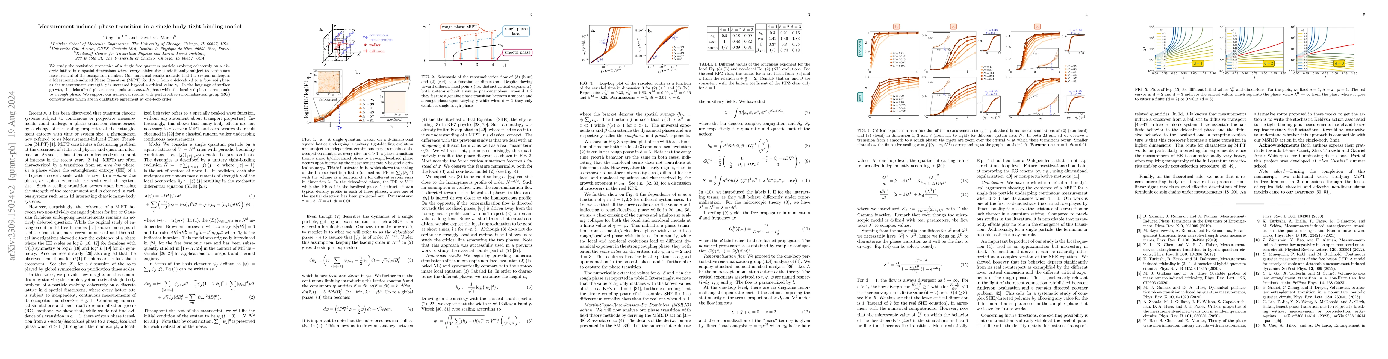 Thumbnail for Measurement-induced phase transition in a single-body tight-binding
  model