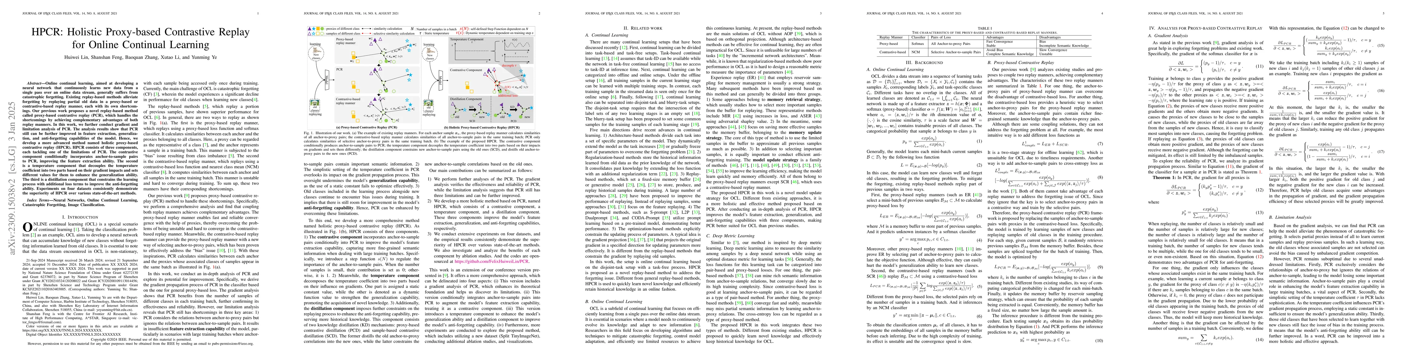 Thumbnail for HPCR: Holistic Proxy-based Contrastive Replay for Online Continual
  Learning