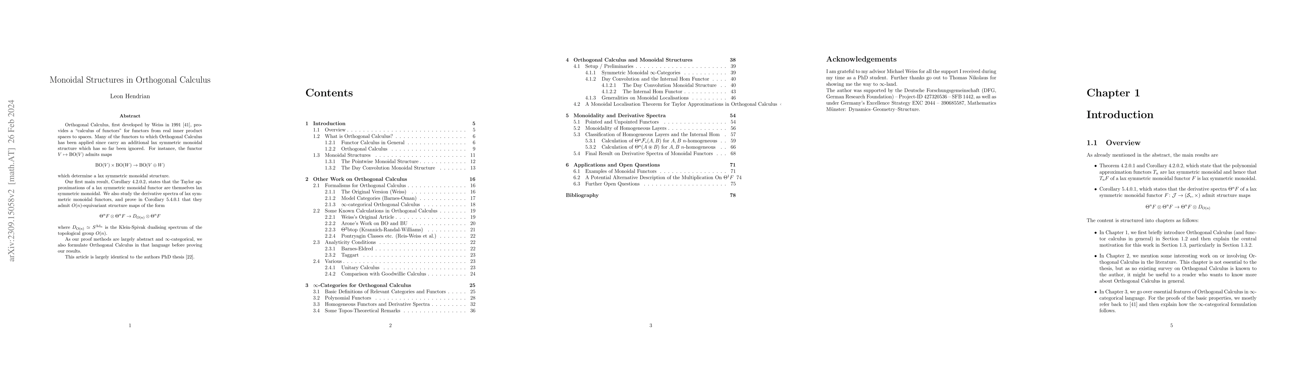 Thumbnail for Monoidal Structures in Orthogonal Calculus