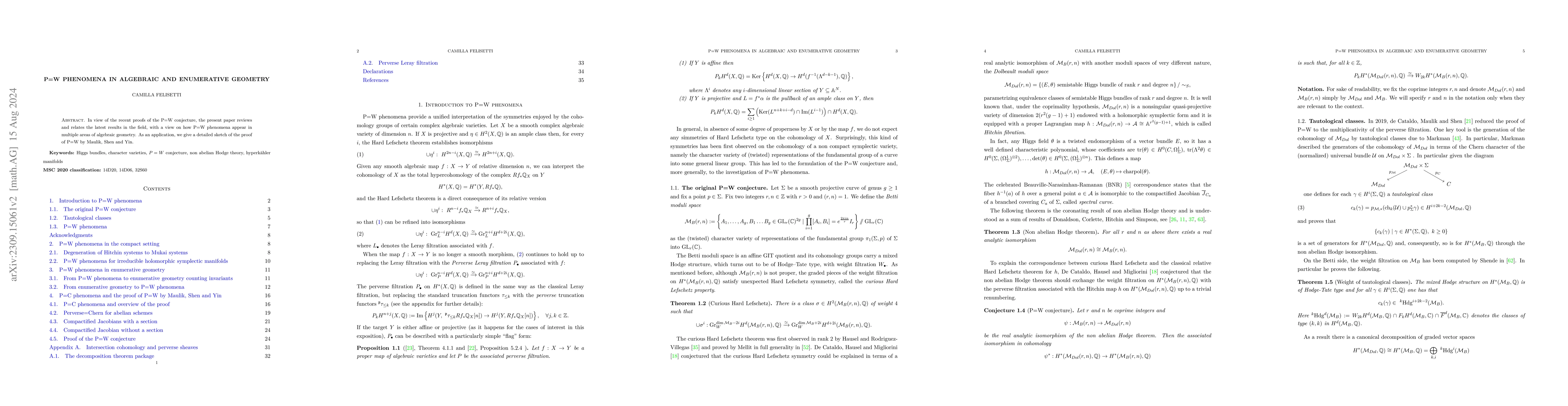 Thumbnail for $P=W$ phenomena in algebraic and enumerative geometry