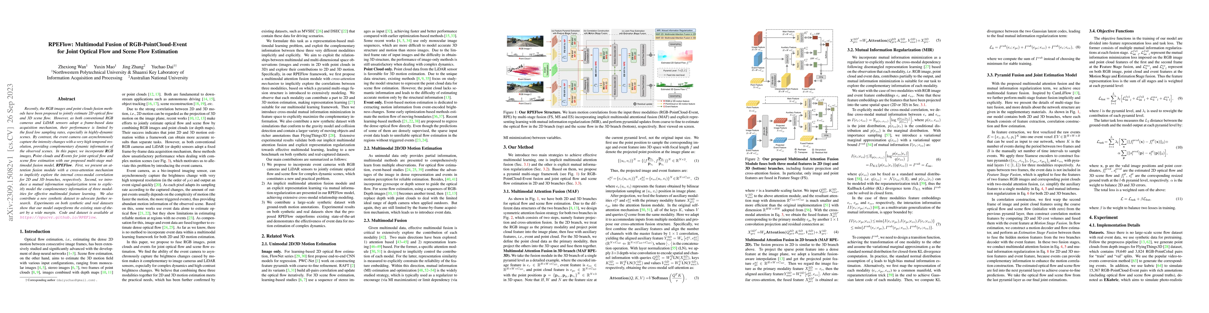 Thumbnail for RPEFlow: Multimodal Fusion of RGB-PointCloud-Event for Joint Optical
  Flow and Scene Flow Estimation