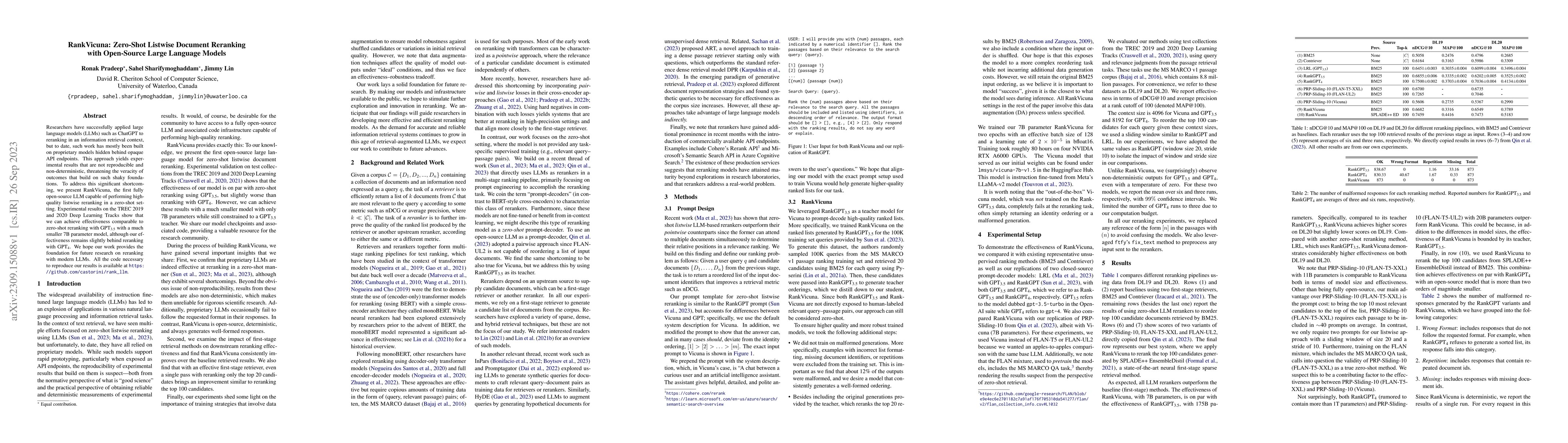 Thumbnail for RankVicuna: Zero-Shot Listwise Document Reranking with Open-Source Large
  Language Models