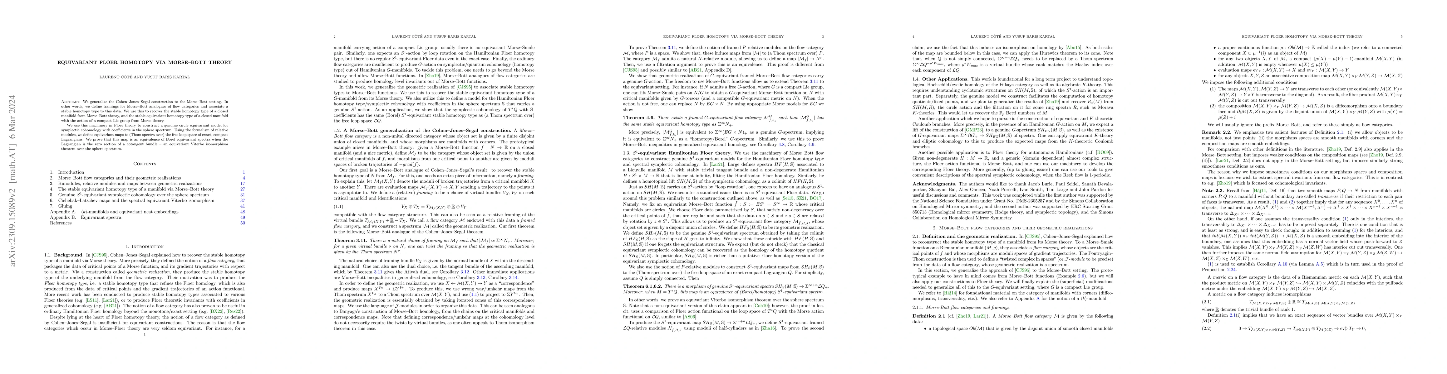 Thumbnail for Equivariant Floer homotopy via Morse-Bott theory